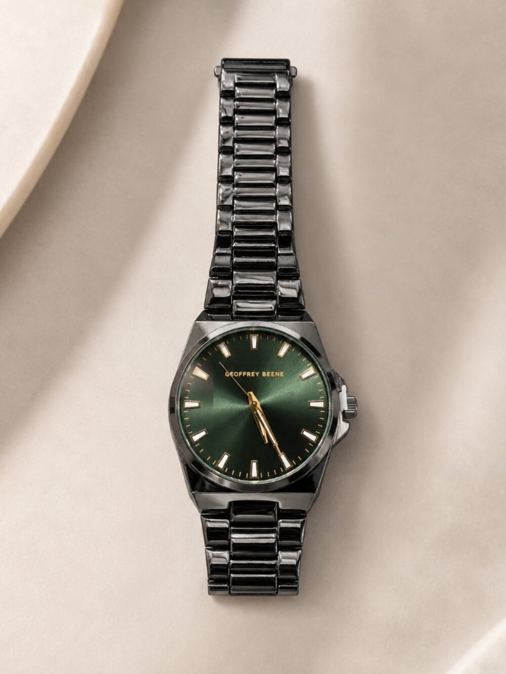 Geoffrey Beene Green Sunburst Dial Gunmetal Watch – New Without Box